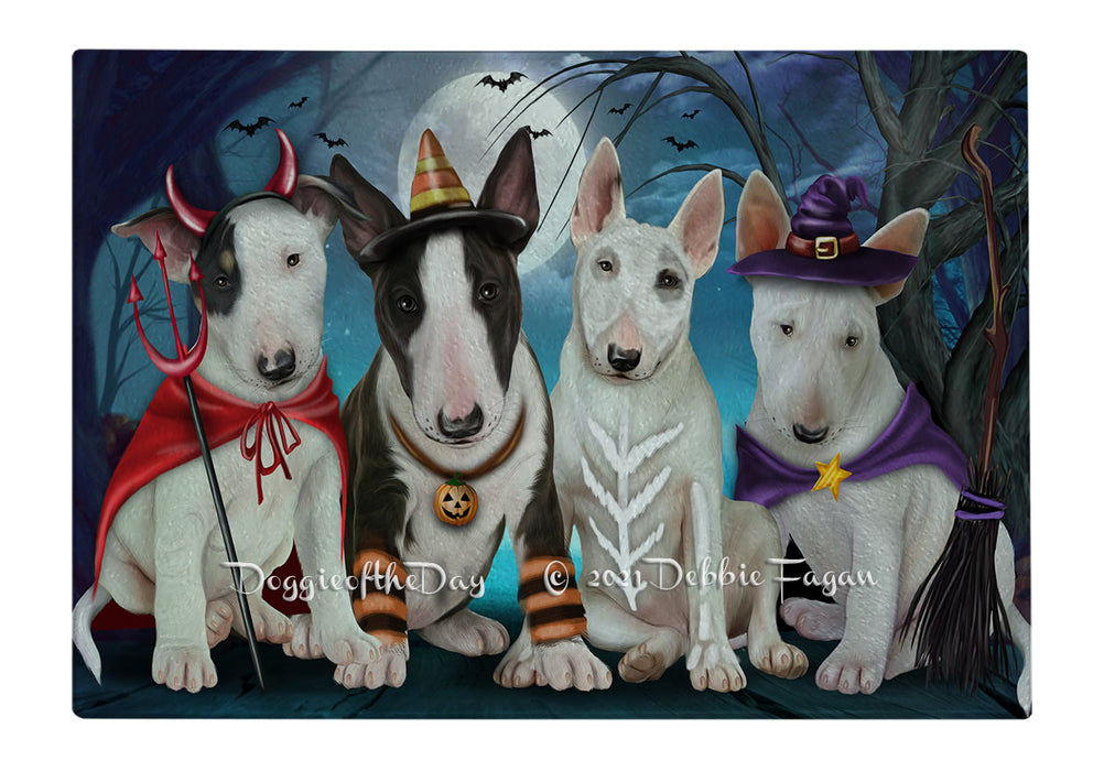 Happy Halloween Trick or Treat Bull Terrier Dogs Cutting Board - Easy Grip Non-Slip Dishwasher Safe Chopping Board Vegetables C79573