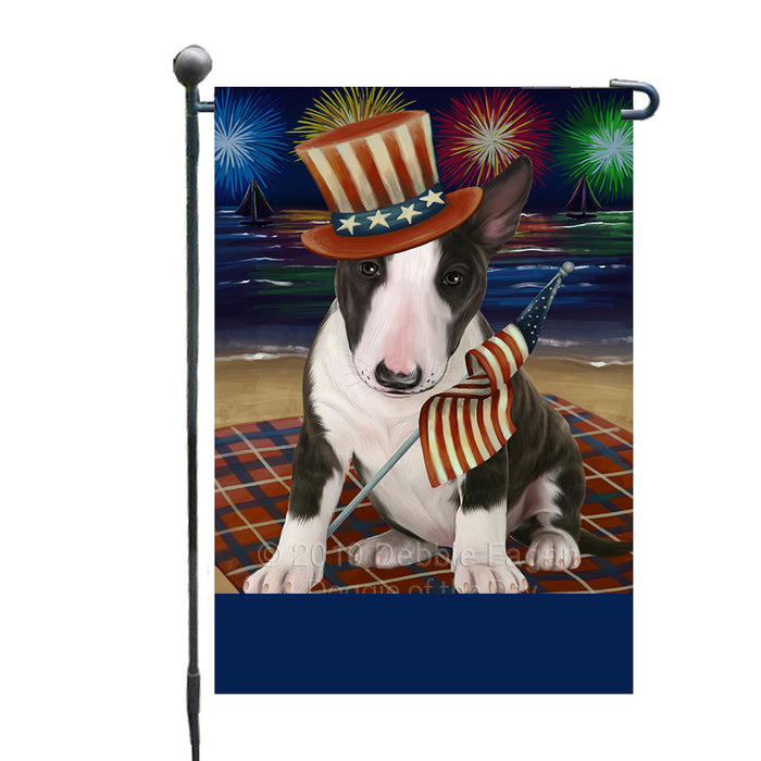 Personalized 4th of July Firework Bull Terrier Dog Custom Garden Flags GFLG-DOTD-A57831