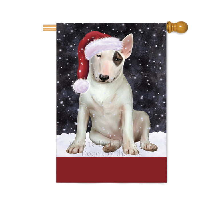 Personalized Let It Snow Happy Holidays Bull Terrier Dog Custom House Flag FLG-DOTD-A62344