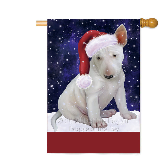 Personalized Let It Snow Happy Holidays Bull Terrier Dog Custom House Flag FLG-DOTD-A62345