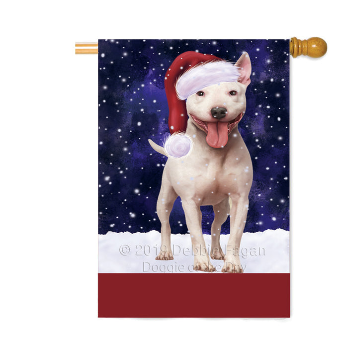 Personalized Let It Snow Happy Holidays Bull Terrier Dog Custom House Flag FLG-DOTD-A62346