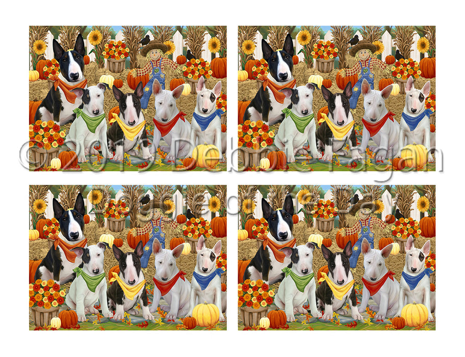 Fall Festive Harvest Time Gathering Bull Terrier Dogs Placemat