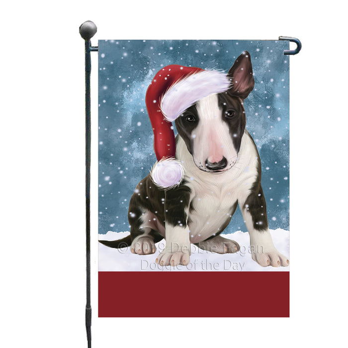 Personalized Let It Snow Happy Holidays Bull Terrier Dog Custom Garden Flags GFLG-DOTD-A62291