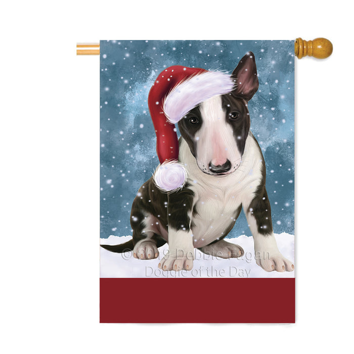 Personalized Let It Snow Happy Holidays Bull Terrier Dog Custom House Flag FLG-DOTD-A62347