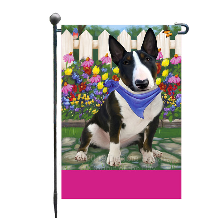Personalized Spring Floral Bull Terrier Dog Custom Garden Flags GFLG-DOTD-A62786