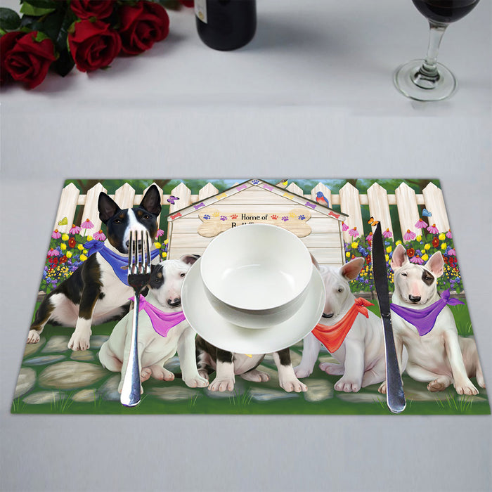 Spring Dog House Bull Terrier Dogs Placemat