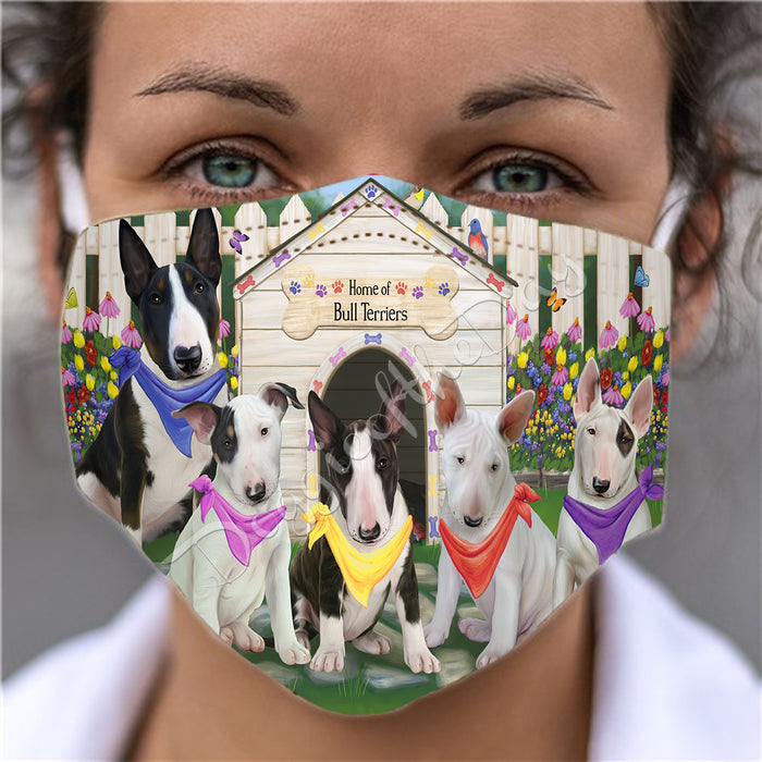 Spring Dog House Bull Terrier Dogs Face Mask FM48782