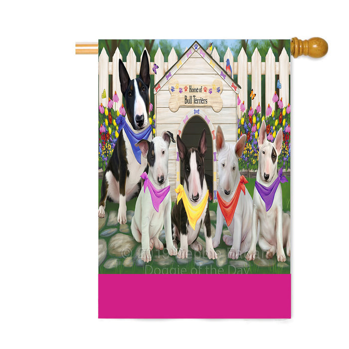 Personalized Spring Dog House Bull Terrier Dogs Custom House Flag FLG-DOTD-A62843