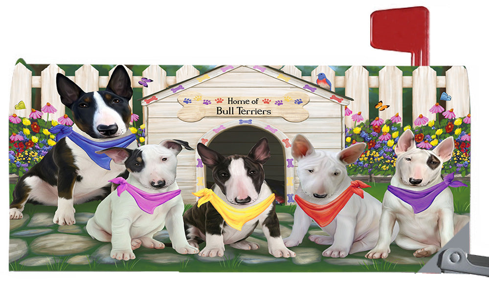 Spring Dog House Bull Terrier Dogs Magnetic Mailbox Cover MBC48629