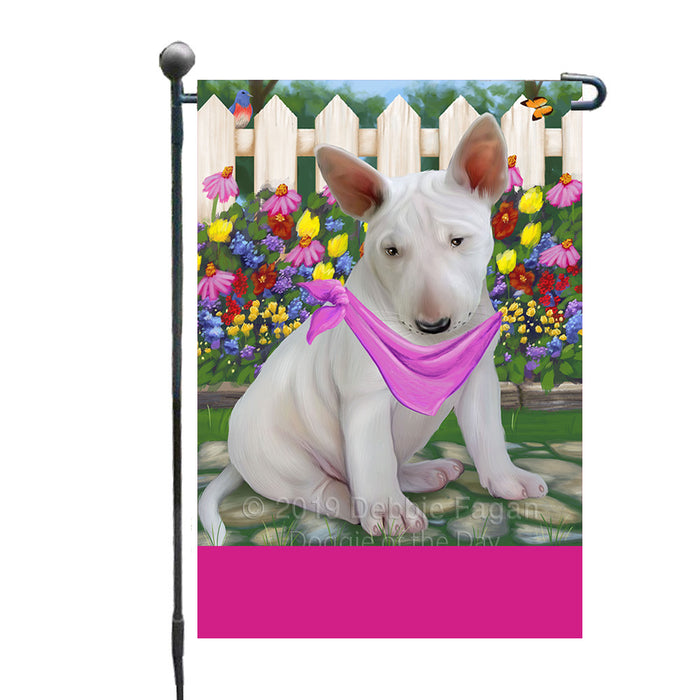Personalized Spring Floral Bull Terrier Dog Custom Garden Flags GFLG-DOTD-A62788