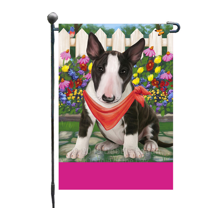 Personalized Spring Floral Bull Terrier Dog Custom Garden Flags GFLG-DOTD-A62789