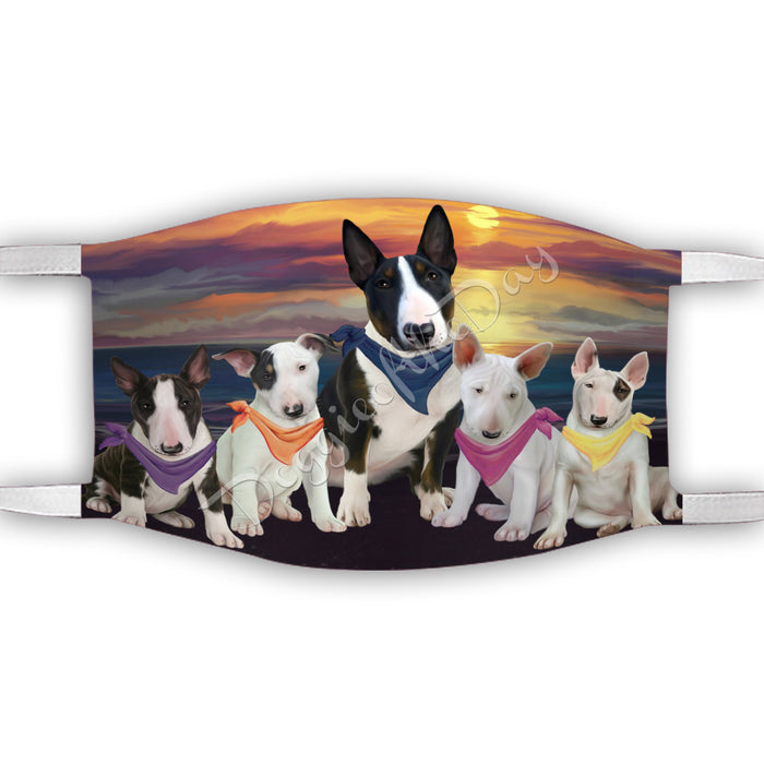 Family Sunset Bulldog Dogs Face Mask FM49187
