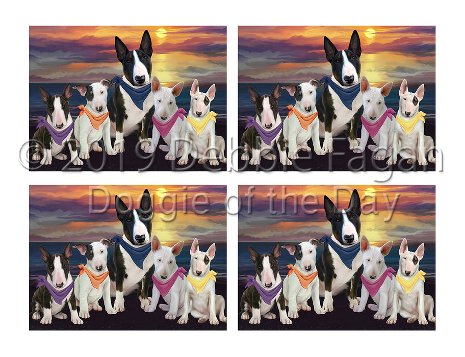 Family Sunset Portrait Bull Terrier Dogs Placemat