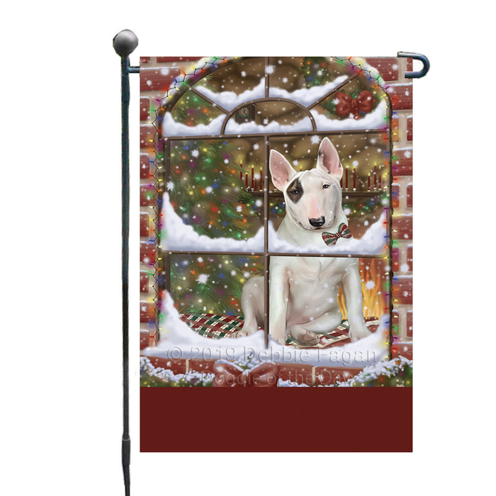 Personalized Please Come Home For Christmas Bull Terrier Dog Sitting In Window Custom Garden Flags GFLG-DOTD-A60140