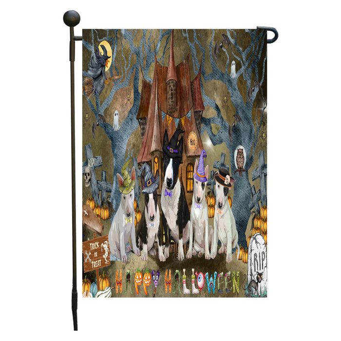 Bull Terrier Dogs Garden Flag: Explore a Variety of Designs, Personalized, Custom, Weather Resistant, Double-Sided, Outdoor Garden Halloween Yard Decor for Dog and Pet Lovers