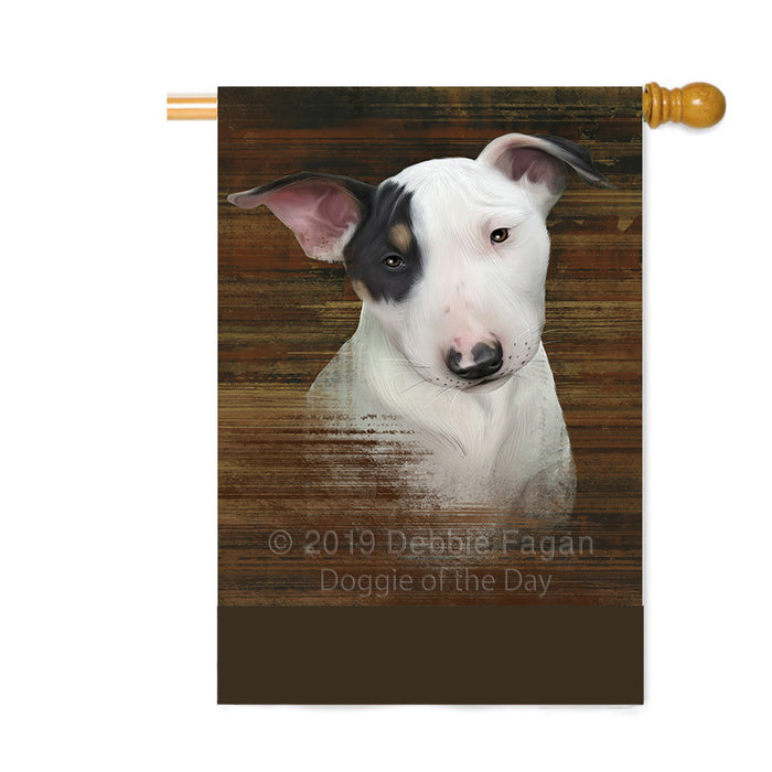 Personalized Rustic Bull Terrier Dog Custom House Flag FLG64535