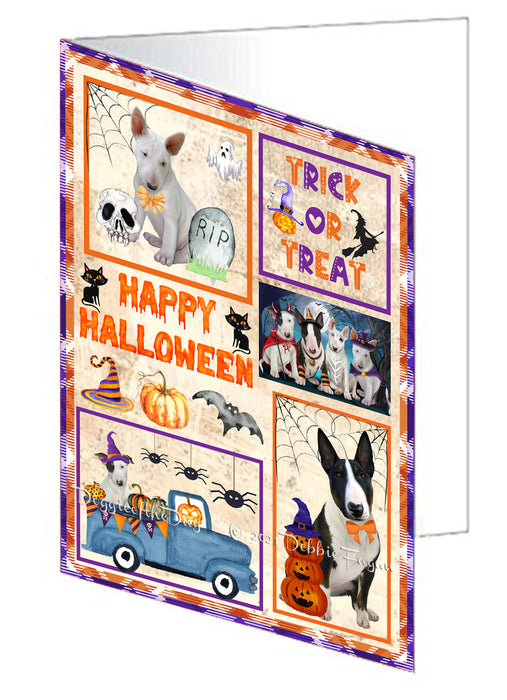 Happy Halloween Trick or Treat Bulldog Dogs Handmade Artwork Assorted Pets Greeting Cards and Note Cards with Envelopes for All Occasions and Holiday Seasons GCD76448