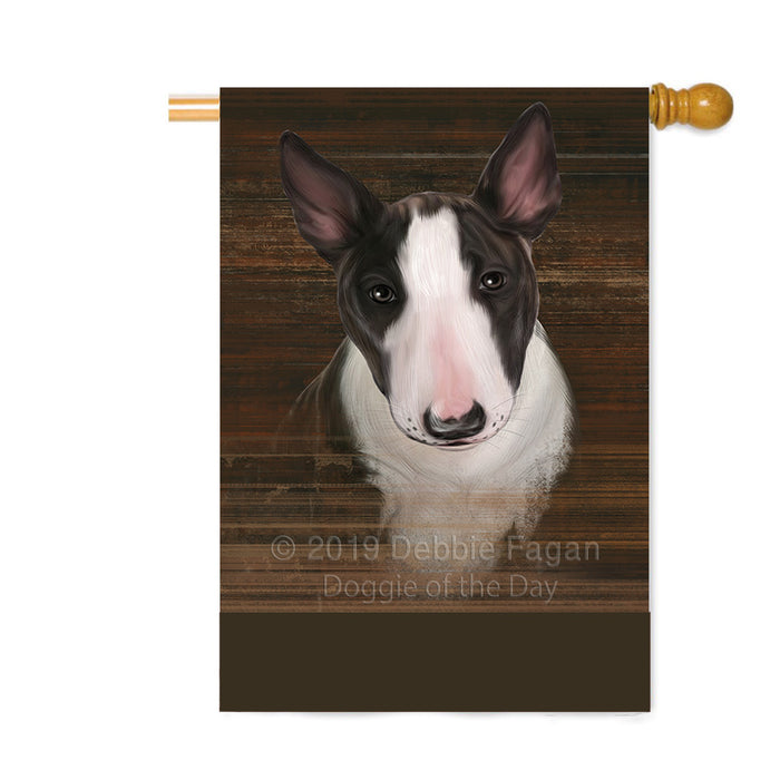 Personalized Rustic Bull Terrier Dog Custom House Flag FLG64536