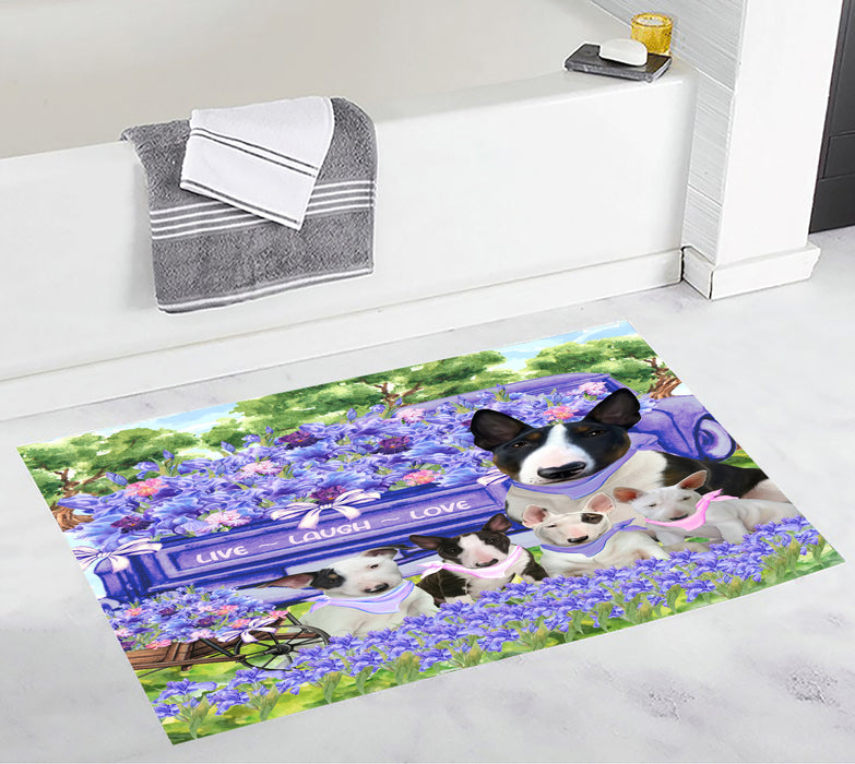 Bull Terrier Custom Bath Mat, Explore a Variety of Personalized Designs, Anti-Slip Bathroom Pet Rug Mats, Dog Lover's Gifts