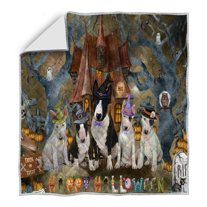 Bull Terrier Bed Quilt, Explore a Variety of Designs, Personalized, Custom, Bedding Coverlet Quilted, Pet and Dog Lovers Gift