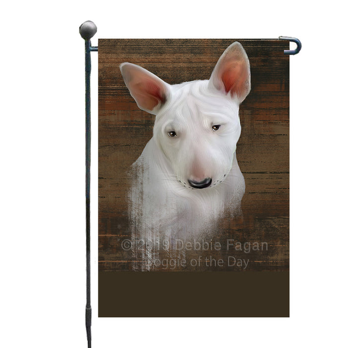 Personalized Rustic Bull Terrier Dog Custom Garden Flag GFLG63460