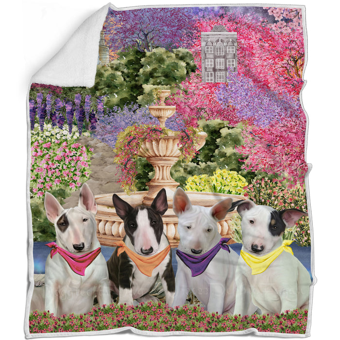 Bull Terrier Bed Blanket, Explore a Variety of Designs, Custom, Soft and Cozy, Personalized, Throw Woven, Fleece and Sherpa, Gift for Pet and Dog Lovers