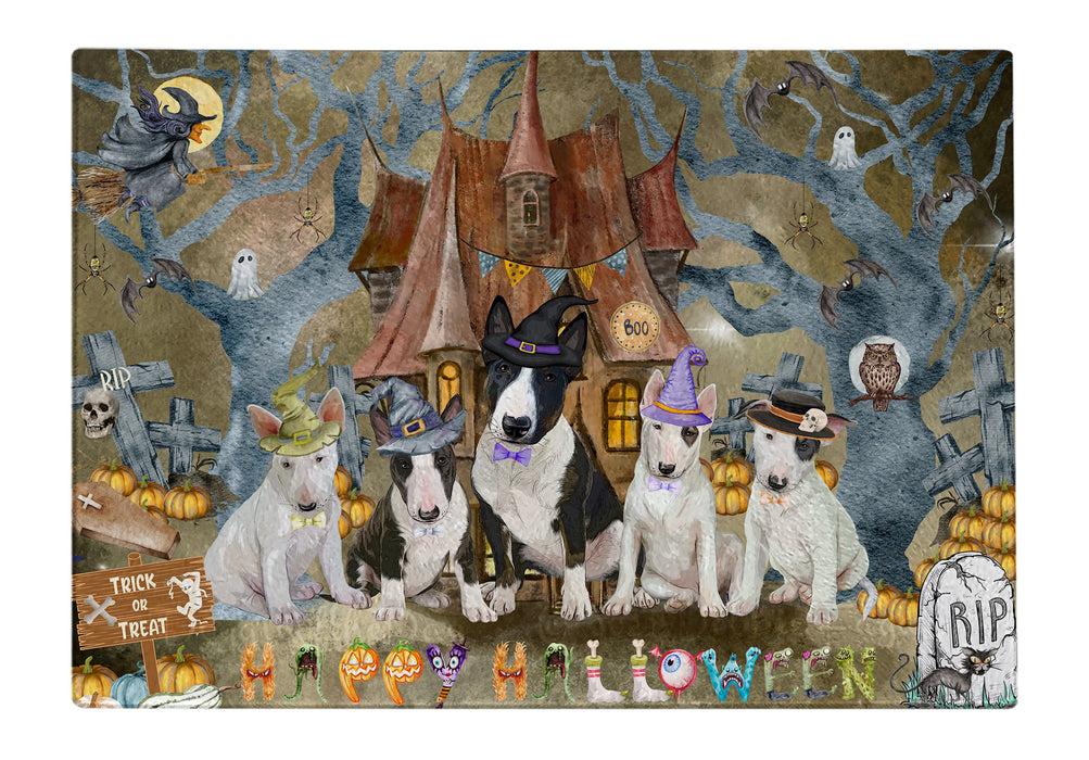 Bull Terrier Cutting Board: Explore a Variety of Designs, Personalized, Custom, Kitchen Tempered Glass Scratch and Stain Resistant, Halloween Gift for Pet and Dog Lovers
