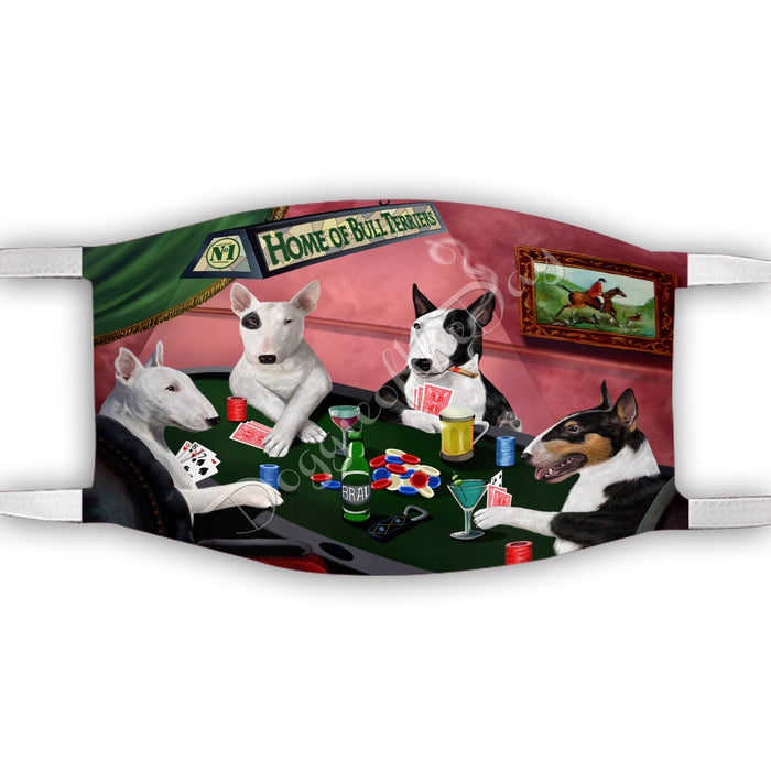 Home of Bull Terrier Dogs Playing Poker Face Mask FM49776