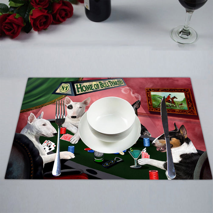 Home of  Bull Terrier Dogs Playing Poker Placemat