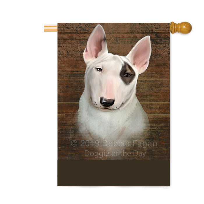 Personalized Rustic Bull Terrier Dog Custom House Flag FLG64538
