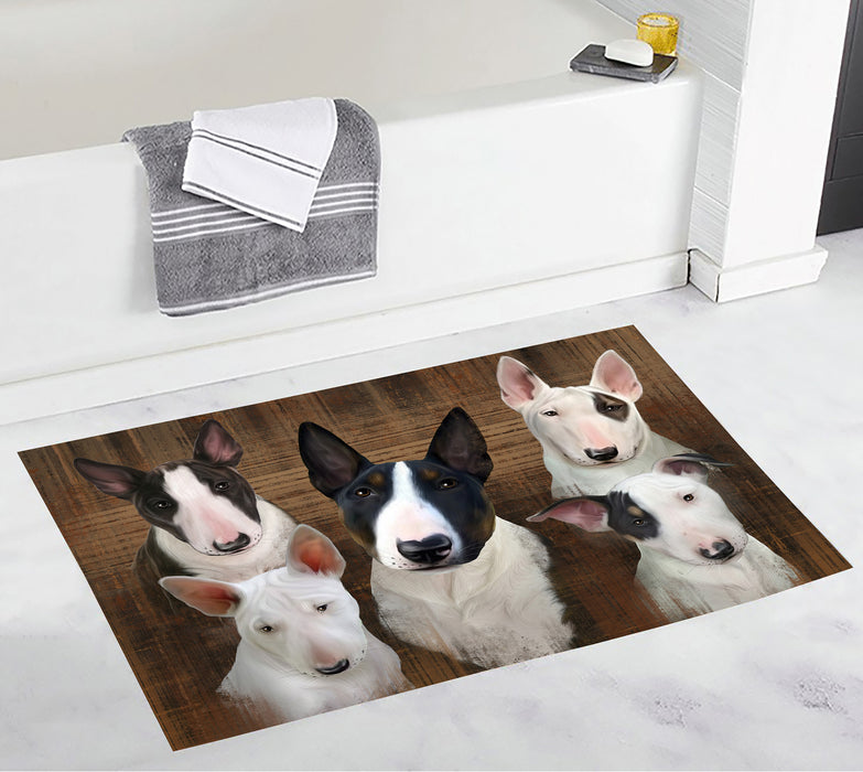 Rustic Bull Terrier Dogs Bath Mat