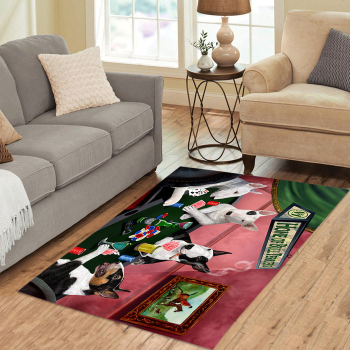 Home of  Bull Terrier Dogs Playing Poker Area Rug