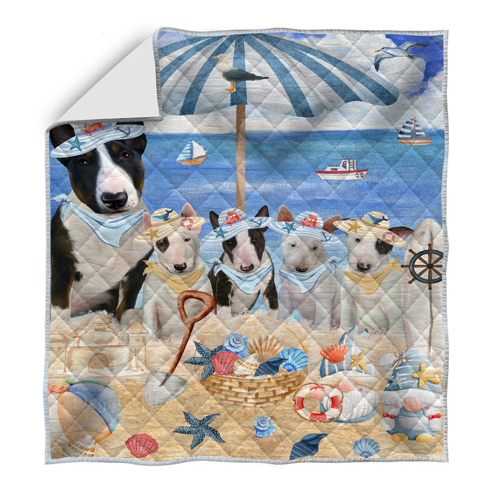 Bull Terrier Quilt, Explore a Variety of Bedding Designs, Bedspread Quilted Coverlet, Custom, Personalized, Pet Gift for Dog Lovers