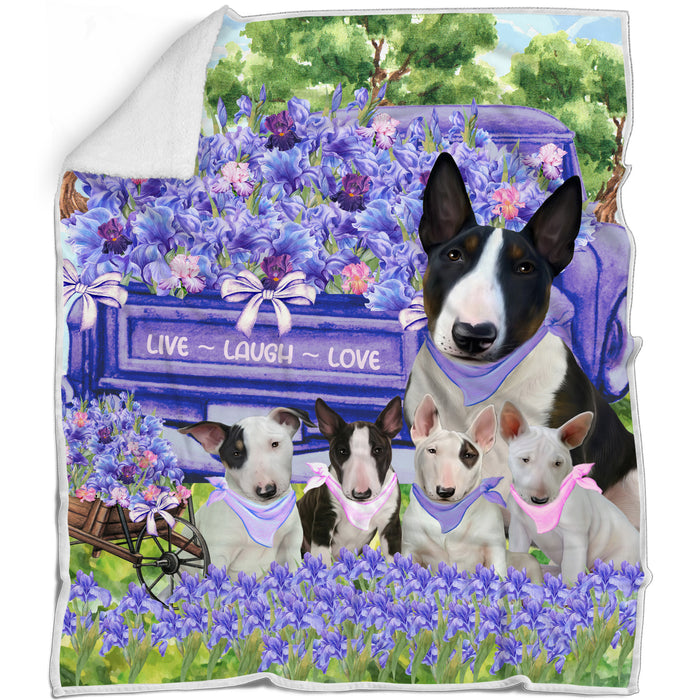 Bull Terrier Bed Blanket, Explore a Variety of Designs, Personalized, Throw Sherpa, Fleece and Woven, Custom, Soft and Cozy, Dog Gift for Pet Lovers