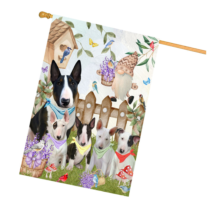 Bull Terrier Dogs House Flag: Explore a Variety of Designs, Custom, Personalized, Weather Resistant, Double-Sided, Home Outside Yard Decor for Dog and Pet Lovers