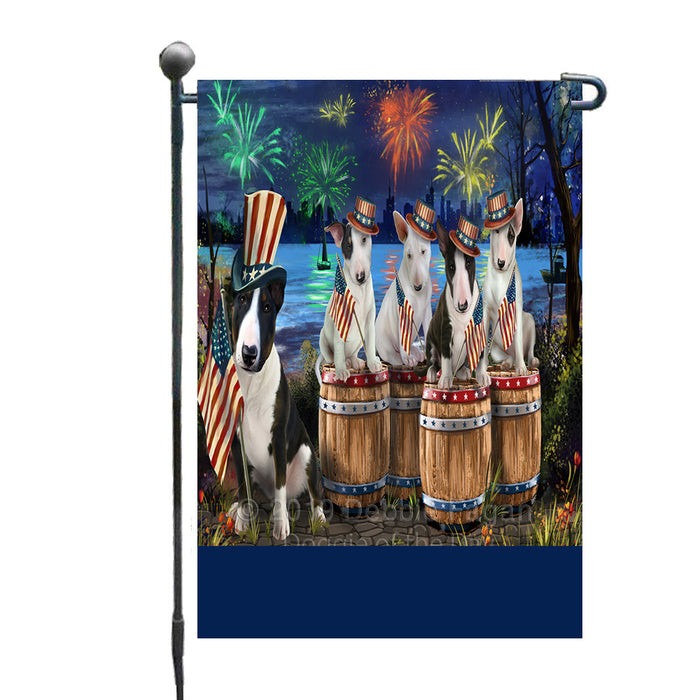 Personalized 4th of July Firework Bull Terrier Dogs Custom Garden Flags GFLG-DOTD-A57833