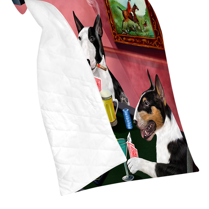 Home of  Bull Terrier Dogs Playing Poker Quilt