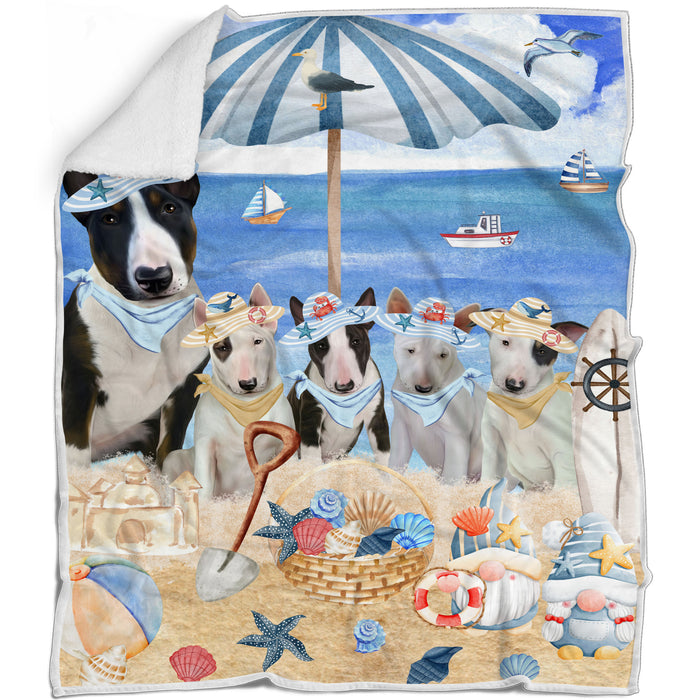 Bull Terrier Bed Blanket, Explore a Variety of Designs, Custom, Soft and Cozy, Personalized, Throw Woven, Fleece and Sherpa, Gift for Pet and Dog Lovers