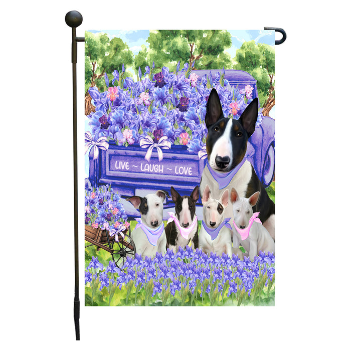 Bull Terrier Dogs Garden Flag for Dog and Pet Lovers, Explore a Variety of Designs, Custom, Personalized, Weather Resistant, Double-Sided, Outdoor Garden Yard Decoration