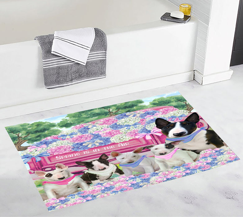 Bull Terrier Bath Mat: Explore a Variety of Designs, Personalized, Anti-Slip Bathroom Halloween Rug Mats, Custom, Pet Gift for Dog Lovers