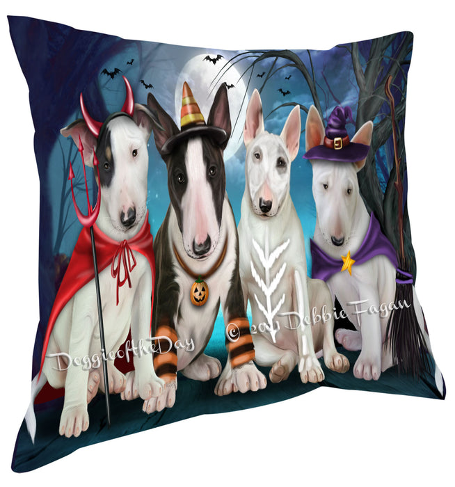 Happy Halloween Trick or Treat Bull Terrier Dogs Pillow with Top Quality High-Resolution Images - Ultra Soft Pet Pillows for Sleeping - Reversible & Comfort - Ideal Gift for Dog Lover - Cushion for Sofa Couch Bed - 100% Polyester, PILA88483