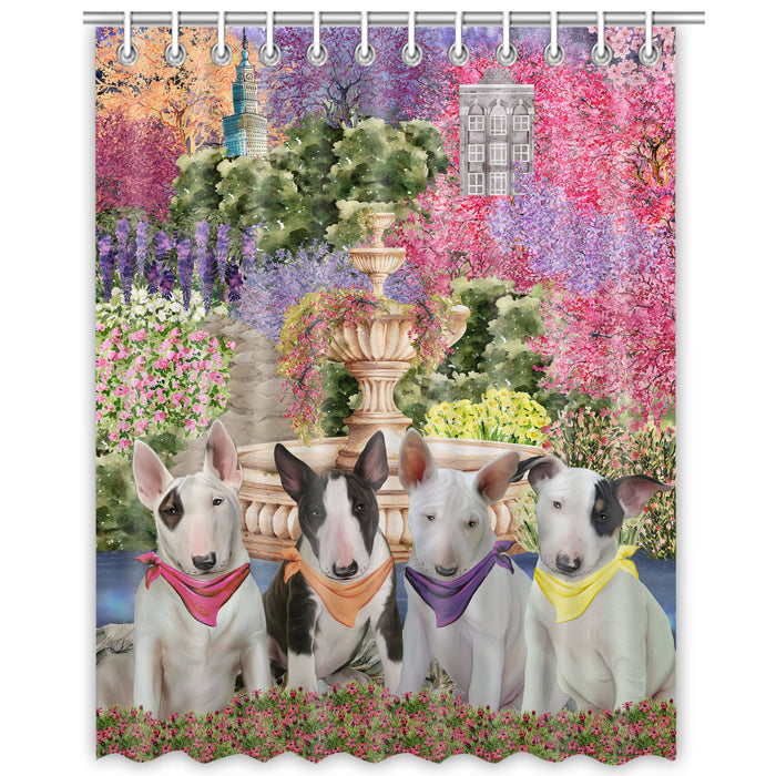 Bull Terrier Shower Curtain: Explore a Variety of Designs, Halloween Bathtub Curtains for Bathroom with Hooks, Personalized, Custom, Gift for Pet and Dog Lovers