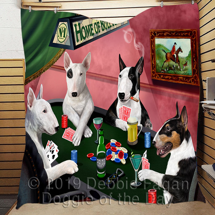 Home of  Bull Terrier Dogs Playing Poker Quilt