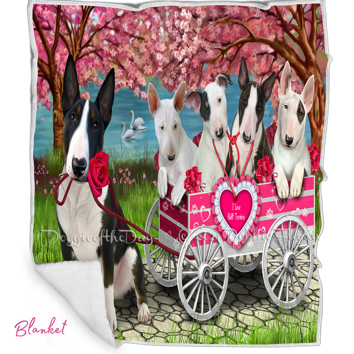 Mother's Day Gift Basket Bull Terrier Dogs Blanket, Pillow, Coasters, Magnet, Coffee Mug and Ornament