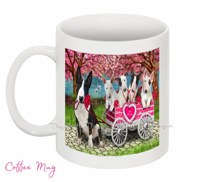 Mother's Day Gift Basket Bull Terrier Dogs Blanket, Pillow, Coasters, Magnet, Coffee Mug and Ornament