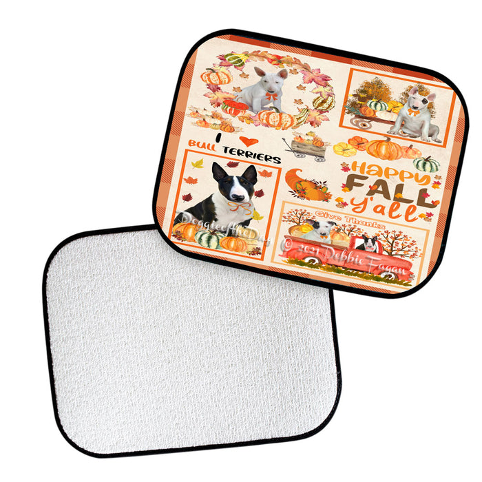 Happy Fall Y'all Pumpkin Bull Terrier Dogs Polyester Anti-Slip Vehicle Carpet Car Floor Mats CFM49144