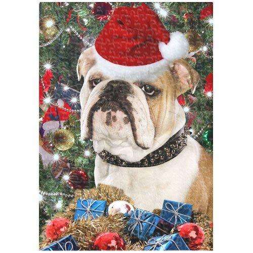 Bulldog Christmas 300 Pc. Puzzle with Photo Tin