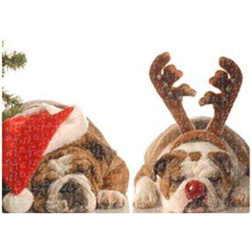 Bulldog Christmas Puzzle 300 Pc. with Photo Tin