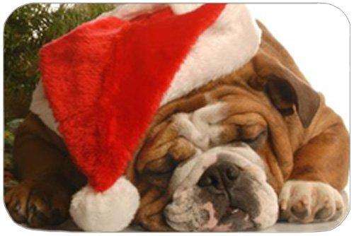 Bulldog Christmas Tempered Cutting Board