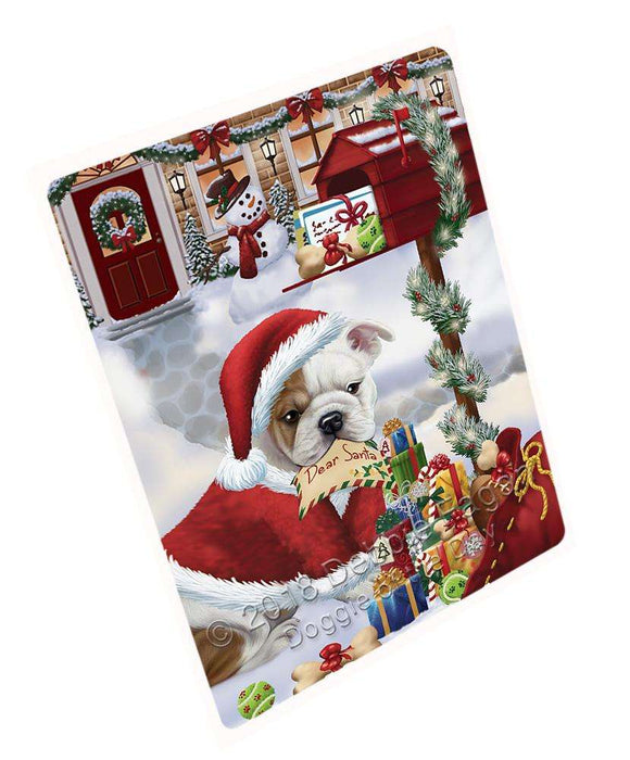 Bulldog Dear Santa Letter Christmas Holiday Mailbox Large Refrigerator / Dishwasher Magnet RMAG84156